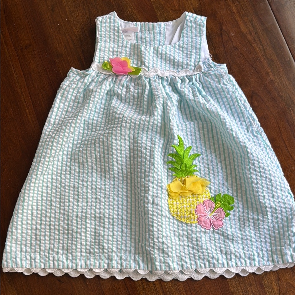 Bonnie Baby White and Yellow Sleeveless Sundress
